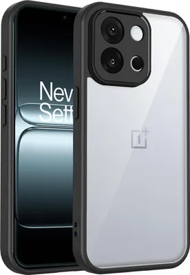 Image de Coque pour OnePlus 13T/OnePlus 13s transparente avec cadre en TPU, antichoc Noir