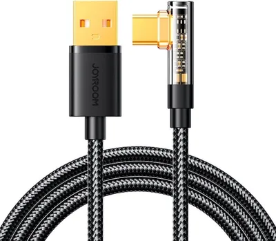 Image de JOYROOM USB-A to USB-C Cable Joyroom S-UC027A6 Angled, 60W, 3A, 1.2m, Black