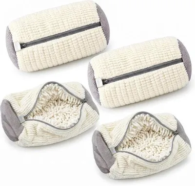Produktbild von JMIATRY, 4 Stück Wäschebeutel für die Waschmaschine, weiß, 39 x 19 cm