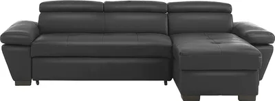 Produktbild von JONOVA Schlafsofa aus Leder - Anthrazit - Schlafsofa für die rechte Ecke