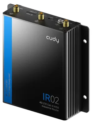 Obrázok produktu pre Cudy 4G LTE Cat 4 N150 Industrial Wi-Fi Router, IR02 1.0, Mobilný sieťový smerovač, Čierna, Kov, Montáž na stenu, Fast Ethernet, 10,100 Mbit/s