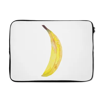 Produktbild von MuchoWow® Laptop Hülle 13 Zoll Banane - Aquarell - Weiß Laptoptasche - Laptophülle - Sleeve - Rundumschutz