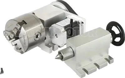 Produktbild von CNC-Drehteiltisch, 3-Backenfutter, Spitzenlager 65 mm, Nema23-Schrittmotor, K11-80mm
