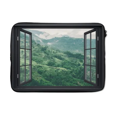Produktbild von MuchoWow® Laptop Hülle 14 ZollAussicht - Berg - Baum Laptoptasche - Laptoptasche - Stoßsicher - Schutzhaube