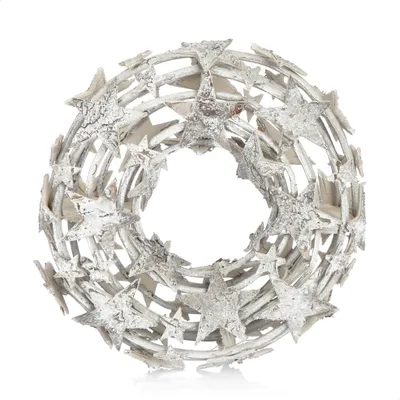Produktbild von com-four® Rebenkranz mit Sternen - Deko-Tischkranz aus Zweigen - natürlicher Türkranz zum selber Schmücken - DIY Naturkranz als Tischdeko, Fensterschmuck, Türhänger