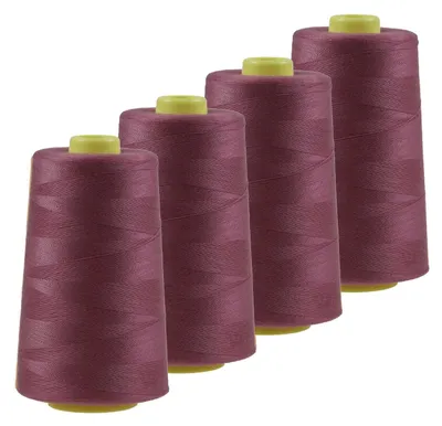 Produktbild von 4 x 4572m Qualitäts Overlock-Garn Overlock-Nähgarn Farben 581 bis 620, Farbe:A581 purpur