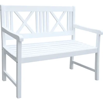 Obrázok produktu pre Záhradná lavica Malmo Two, lakované akáciové drevo, nosnosť 250 kg, biela, 120 x 58 x 89 cm