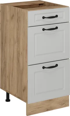 Produktbild von Küchenunterschrank Vicco R-Line Weiß Landhaus 40 cm mit Schubladen, ohne Arbeitsplatte, Model 53510