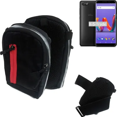 Produktbild von K-S-Trade Outdoor Gürteltasche Holster Umhängetasche kompatibel mit Wiko Harry 2 schwarz Handy Tasche Case travelbag Schutz Hülle Handy Hülle