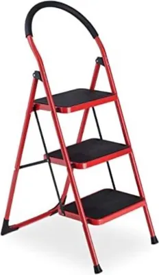 Image de Armoire à 3 étagères rouge et noir avec 3 étagères