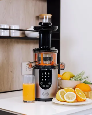 Image de Extracteur de jus centrifuge - Extracteur de jus à froid - Extracteur de jus - Presse-fruits - Extracteur de jus - Argenté - Écran tactile numérique