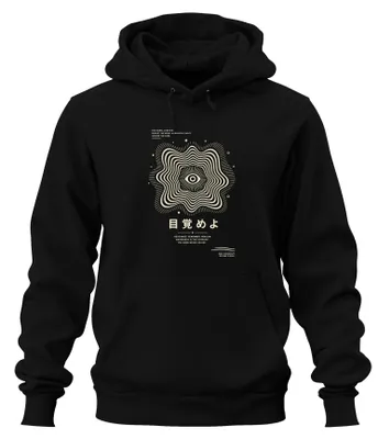 Obrázok produktu pre Mikina s kapucňou "Awaken Japan Y2K Drittes Auge", čierna, veľkosť M
