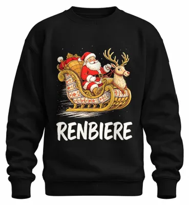 Obrázok produktu pre Renbiere Father Christmas Sleigh Reindeer Christmas Father Christmas Uni mikina, čierna, L