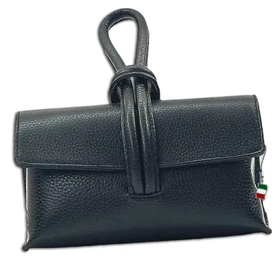 Produktbild von Florence Leder Tasche Damen Abendtasche Umhängetasche schwarz 6x23x13cm OTF834S