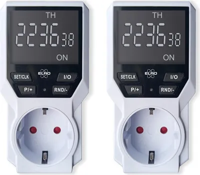 Produktbild von 2er Set, Steckdosen mit digitaler Zeitschaltuhr und Timer programmierbar, H 12cm