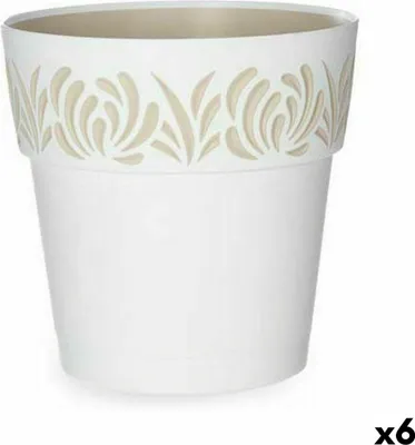 Obrázek produktu pro Samozavlažovací květináč Stefanplast Gaia, bílý, plastový, 25 x 25 x 25 cm (6 kusů)