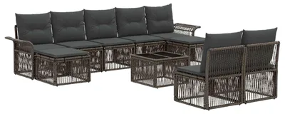Immagine prodotto di Set divano da giardino vidaXL, 10 pezzi, grigio, in polyrattan