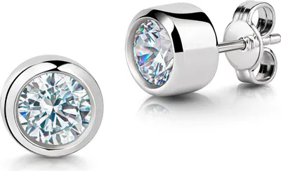 Produktbild von MATERIA 925 Silber Ohrstecker Zirkonia Solitär Ø6mm - Damen Ohrringe Stecker rhodiniert inkl. Box #SO-199