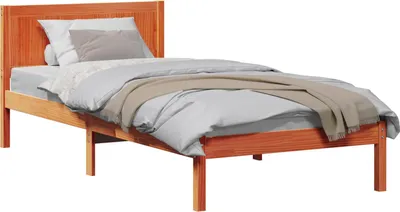 Image de Cadre de lit Marron 80 x 200 cm Bois de pin massif