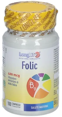 Obrázok produktu pre LONGLIFE FOLIC 400 mcg, 100 tabliet