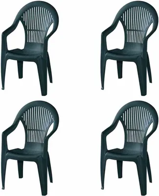 Produktbild von PROGARDEN Vega SET 4x Stapelsessel grün Kunststoff M73531