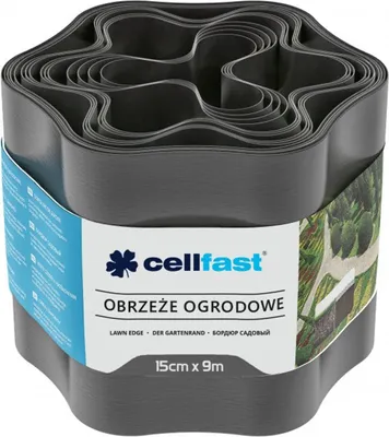 Zdjęcie produktu dla Faliste obrzeże trawnikowe Ogrodzenie ogrodowe Obrzeże rabatowe Obrzeże do koszenia Palisada ogrodowa Bariera przeciwkorzenna Plastikowa grafitowa 15cm x 9m