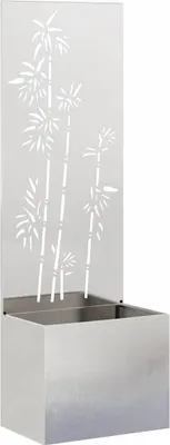 Produktbild von vidaXL Garten Sichtschutz-Leinwand Floral Silber 50 x 150 cm Edelstahl