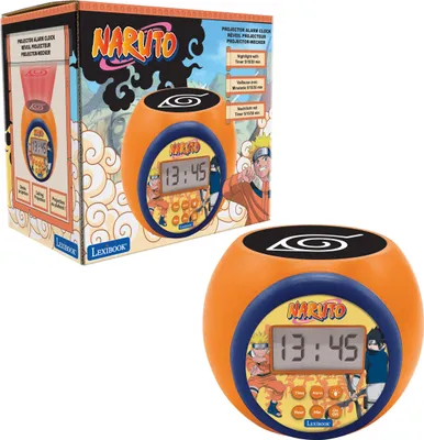 Produktbild von Lexibook, Naruto, Projektionswecker mit Alarm- und Schlummerfunktion, Nachtlicht mit Timer, LCD-Bildschirm, Batteriebetrieben, Orange, RL977NA