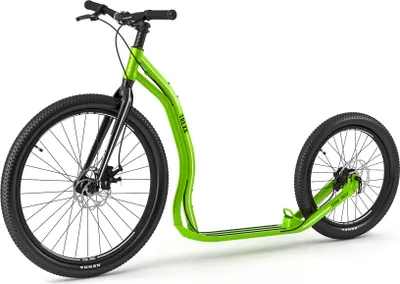 Image de Yedoo Trexx Disc Alloy Trottinette / Dogscooter - pour adultes et adolescents, jusqu'à 150 kg, avec pneus gonflables 26/20, freins à disque et guidon réglable vert