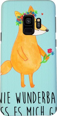 Produktbild von Mr. & Mrs. Panda Samsung Galaxy S9 Handyhülle Fuchs Blumen - Türkis Pastell - Geschenk, Ich, Boho, Freundin, Hülle, Blumenliebe, Handy Case, Motivation, Schutzhülle