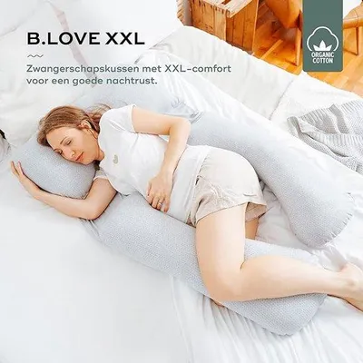 Produktbild von Famanu Stillkissen XXL - Baumwolle, Schwangerschaftskissen, Seitenschläferkissen