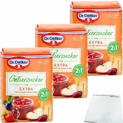 Produktbild von Dr. Oetker Gelierzucker Extra 2:1 3er Pack (3x500g Packung) + usy Block