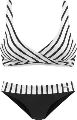 Produktbild von LASCANA Triangel-Bikini schwarz-weiß Größe 34 Cup B