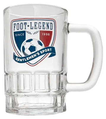 Bierkrug Fußball, 45 cl, Glas, 14,5 cm