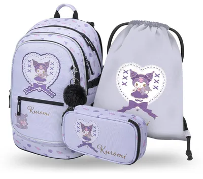 Produktbild von Baagl Schulrucksack Set Mädchen 3 Teilig Ranzen 25 l - Kuromi Sweet One