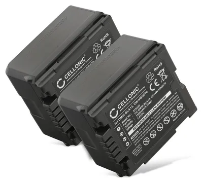 Produktbild von CELLONIC 2x Akku für Kamera Kompatibel mit Panasonic Lumix DMC-L10, HDC-SD100, HDC-HS9, VW-VBG070 - (1320mAh, 7.2V)