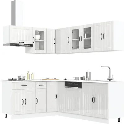Produktbild von "im Angebot" 11-tlg. Küchenschrank-Set Lucca Hochglanz-Weiß Holzwerkstoff - Küchenschränke CC11460
