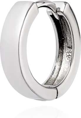 Produktbild von NKlaus Einzel Klappcreole 925 Silber rhodiniert hochglanz 16mm Creole Herren Ohrring 11889