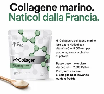 Immagine prodotto di Hi! Collagen Naticol collagene marino + vitamina C, polvere 152,91 g