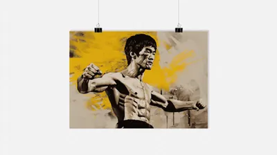 Zdjęcie produktu dla Plakat Sztuki Walki - Plakat Bruce Lee - Plakat Legenda Filmu - Plakat Filmowy - 91x61cm - Idealny do oprawienia w ramkę