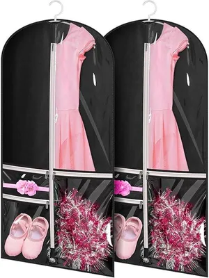 Produktbild von Kinderkledingtas Reistas mit 3 transparenten Reißverschlusstaschen schwarz 2er-Pack