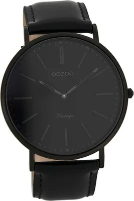 Immagine prodotto di Oozoo orologio in pelle da uomo/donna analogico al quarzo bracciale nero Serie Vintage D2UOC7301