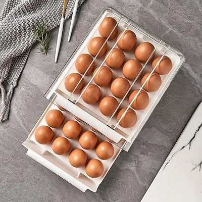Produktbild von Famanu Eierbox für Küche und Eier - 32 Eier, weiß