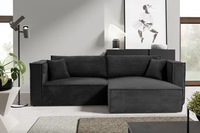 Produktbild von Intenso Ecksofa mit Schlaffunktion Monkey, Schwarz