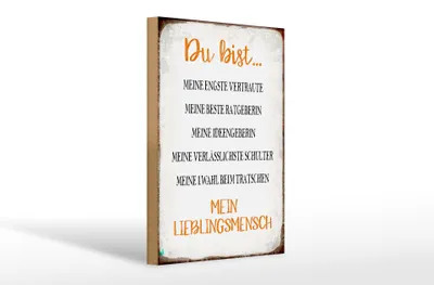 Produktbild von Holzschild Spruch 20x30cm du bist mein Lieblingsmensch
