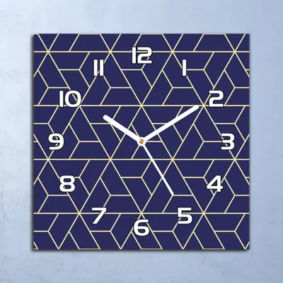 Produktbild von Deko Glasuhr Wanduhr 30x30 Geometrisches Muster Quarz Küchenuhr Bürouhr