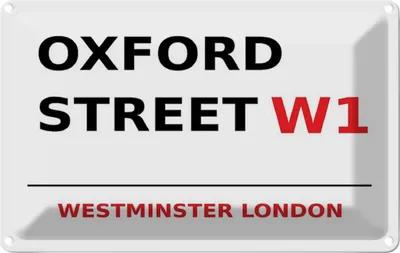 Produktbild von vianmo Blechschild 20x30 cm Westminster Oxford Street W1 Abenteuer Reisen England Urlaub