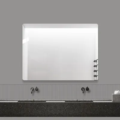 Produktbild von Wandspiegel Rahmenlos 60x80 cm HD Kupferfrei Badspiegel Modern Schlafzimmer Flurspiegel Vertikal Horizontal Splitterschutz Silber