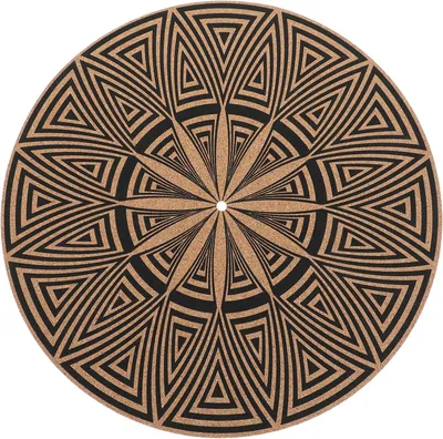 Productafbeelding van Vinyl Platen Mat - Draaitafel Onderlegger - Muziek Luisteren - Antistatisch Ontwerp - 30 cm Diameter - Khaki
