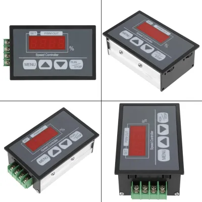 Zdjęcie produktu dla 6-60V Cyfrowy wyświetlacz procentowy Tachometr Silnik DC Kontroler prędkości powolnego startu i zatrzymania